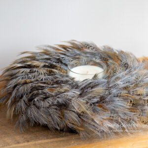 Blue Rump Pheasant Feather Wreath -12 "