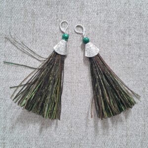 Peacock Frond Drop Earrings